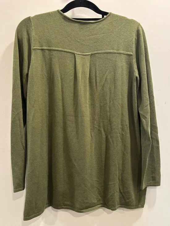 Ellie Tahari Cashmere Blend Olive Long Sleeve Top - Picture 2 of 4